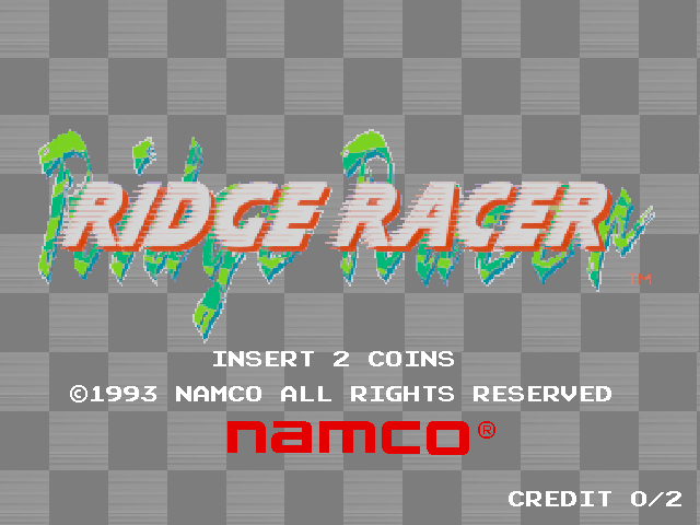 Ridge Racer (Rev. RR3, World) Title Screen